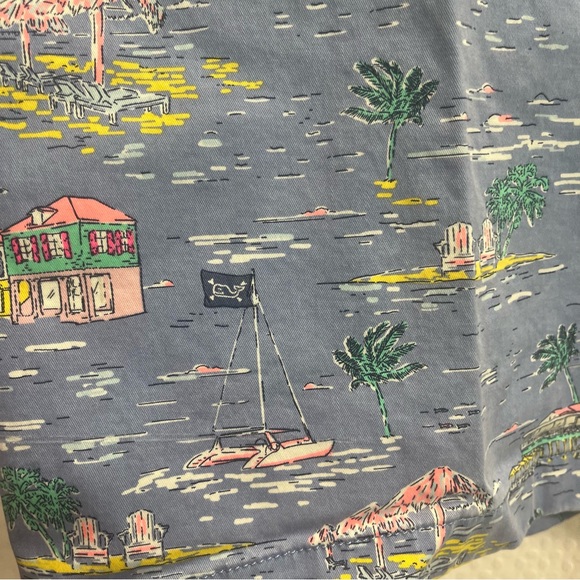 Vineyard Vines Blue Nautical Beach Patterned Classic Preppy Shorts 35 - Picture 2 of 6